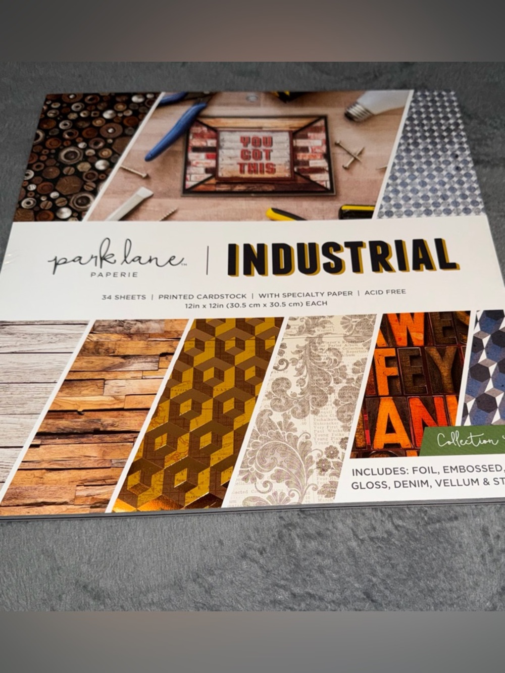 Park Lane Industrial 34 Sheets Printed Cardstock With Speciality Paper 12x12